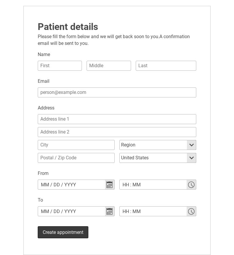 Free Online Doctor Appointment Form Template