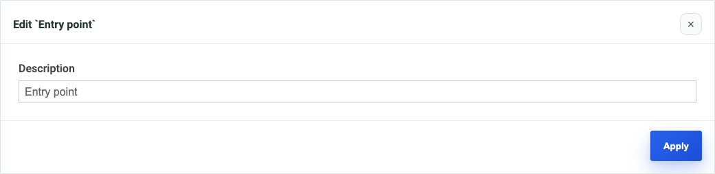 Live v2 Entry Point settings.